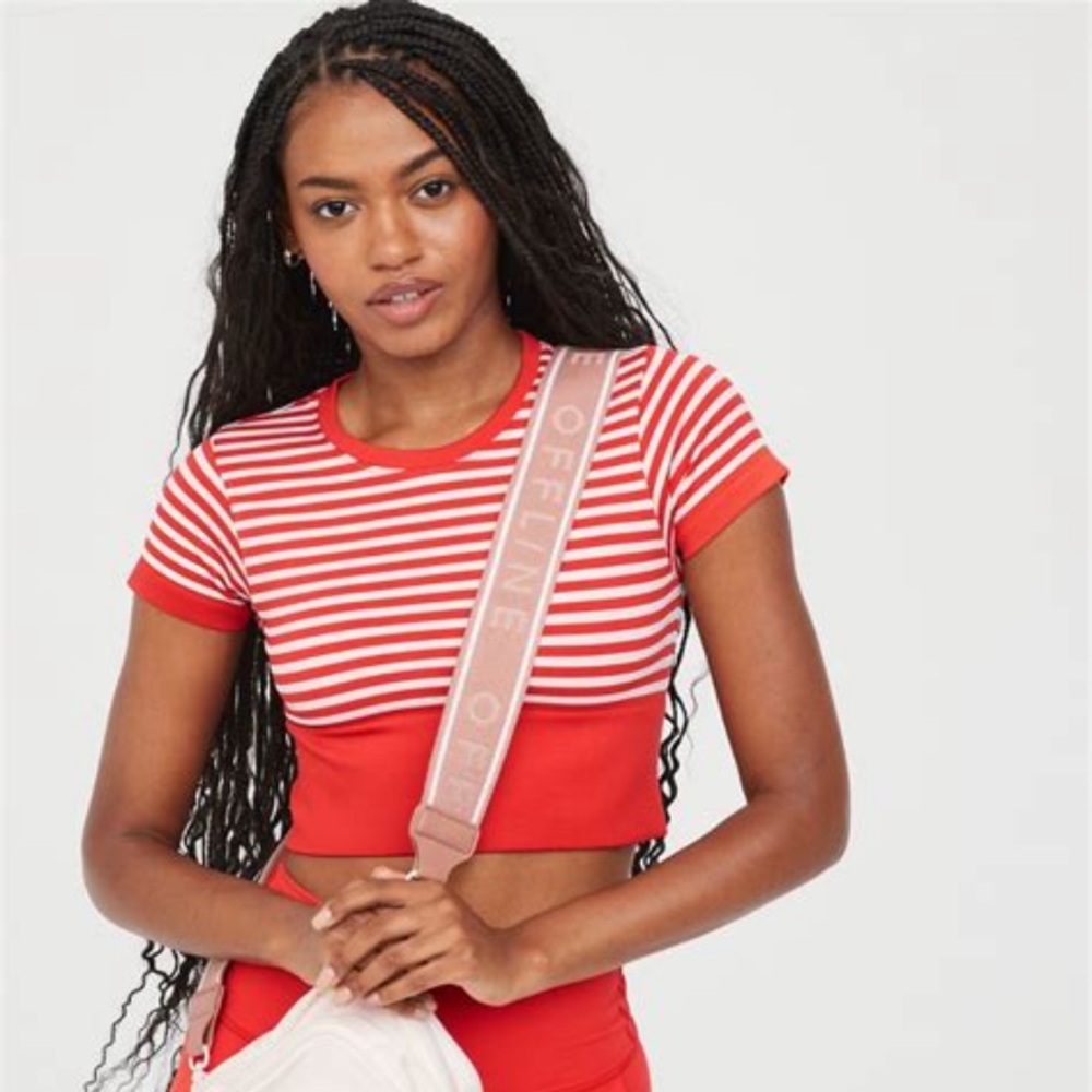 OFFLINE by Aerie Sidewalk Seamless Cropped T-Shirt- Small